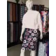 Ткань джинс цветы на синем