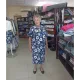 Ткань джинс цветы на синем